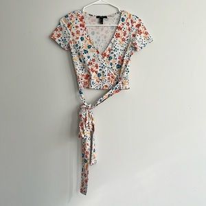 Forever 21 Floral Wrap Crop Top
